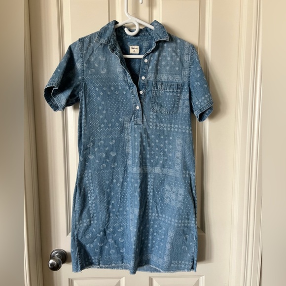Gap Printed Denim Shirt Dress - Picture 1 of 3
